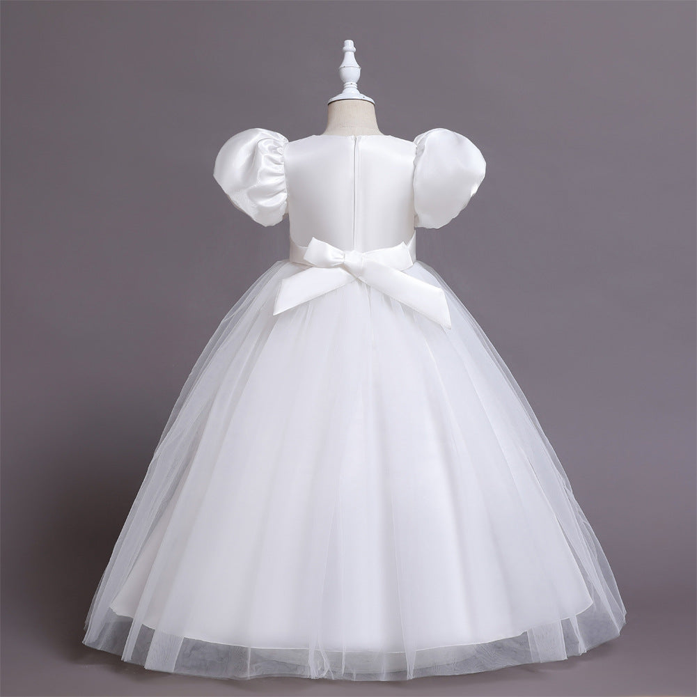 Kid Girl Princess Mesh Puffy Wedding Floral Dress