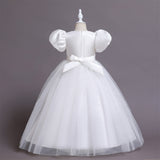 Kid Girl Princess Mesh Puffy Wedding Floral Dress