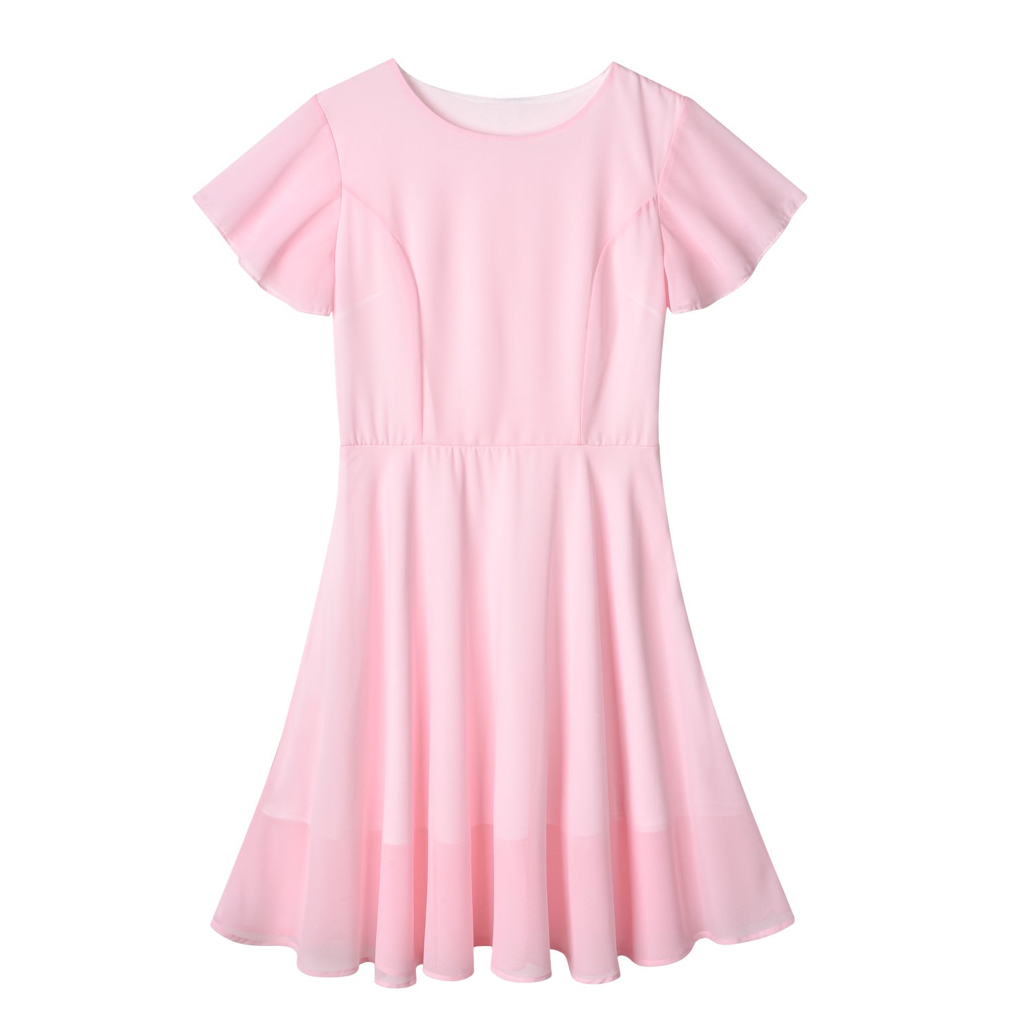 Family Matching Splicing Solid Color Pleated Dresses