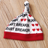 Baby Boy Suit Valentine's Day Print Halter 3 Pcs Sets