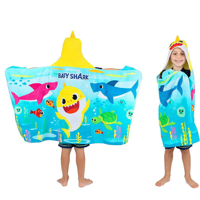 Kid Baby Hooded Poncho Bathrobe Towels Bath Quick Dry Absorbent Pajamas