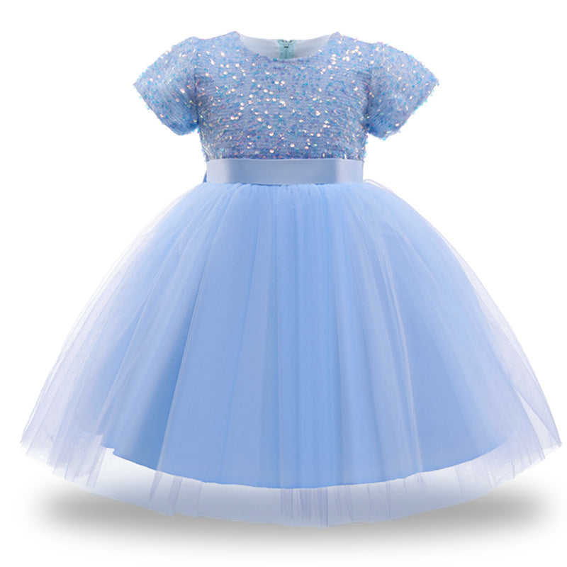 Kid Girl Princess Sequined Party Birthday Formal Dresses