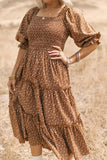 Family Matching Parent-child Bohemian Long Square Collar Dresses