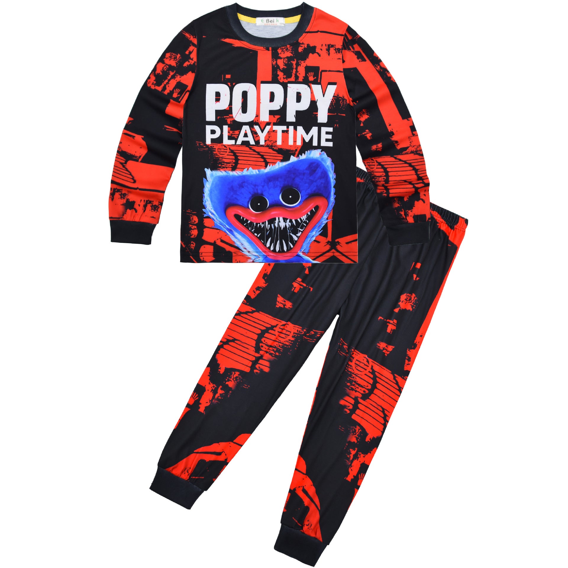 Kid Boy Poppy Play Time Long-sleeved Loungewear Pajamas