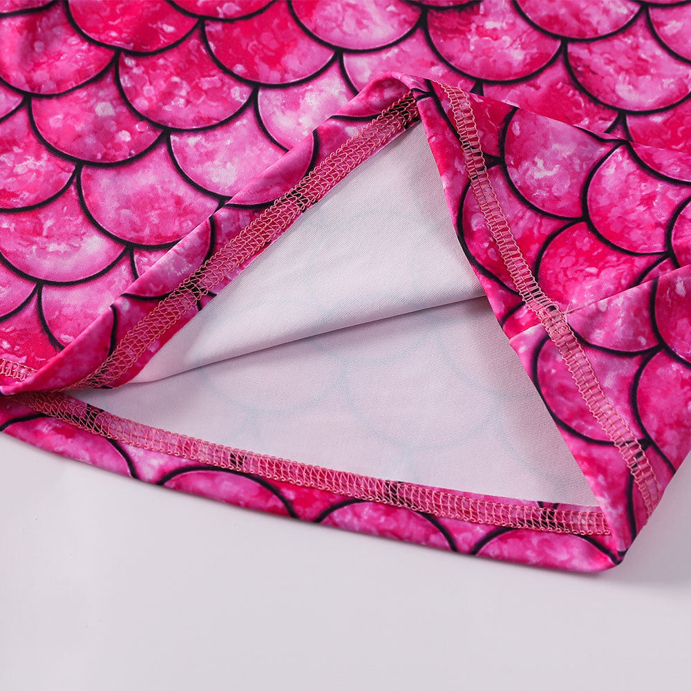 Kid Girls Separate Swimsuit Long-sleeved Bikini Mermaid Swimwear