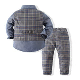 Kid Baby Boys Gentlemen Suit Long Sleeve Bow Tie 2 Pcs Set