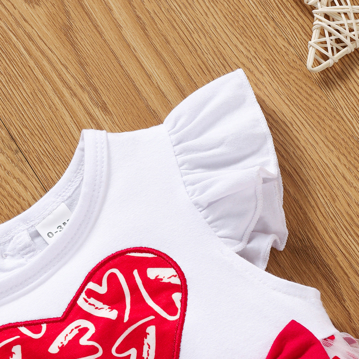 Baby Girl Valentine's Day Fart Red Heart Crawling Rompers