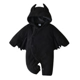 0-18M Autumn Winter Baby One-piece Halloween Bat Hooded Little Devil Rompers
