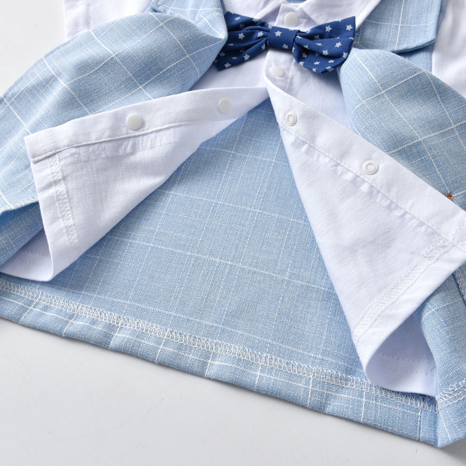 Kid Baby Boy Suit Summer Checked Gentleman Short Sleeve 2 Pcs Set