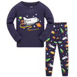 Kid Baby Boy Air-conditioned Long Sleeve Thread Cotton Pajamas 2 Pcs