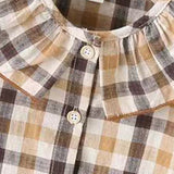 Autumn Toddler Baby Girls Sets Plaid Ruffle Tops Suspender Skirt 2pcs Sets