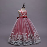 Kid Girl Princess Floral Lace Gown Sequins Gradual Change Dresses