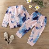 Kid Baby Girls Long-sleeved Hooded Fashion Set 2 Pcs