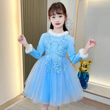Kid Girl Wool Short Gauze Fluffy Plush Princess Dress