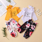 Spring Baby Girl Valentine's Day Set Long Sleeve Fart 3 Pcs