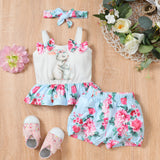 Baby Spring Summer Easter Strap Rabbit Egg Print 2 Pcs Sets