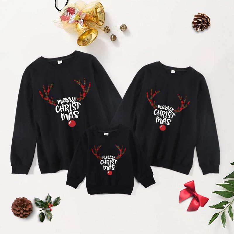 Family Matching Fashion Long-sleeved Crew Neck Shirts