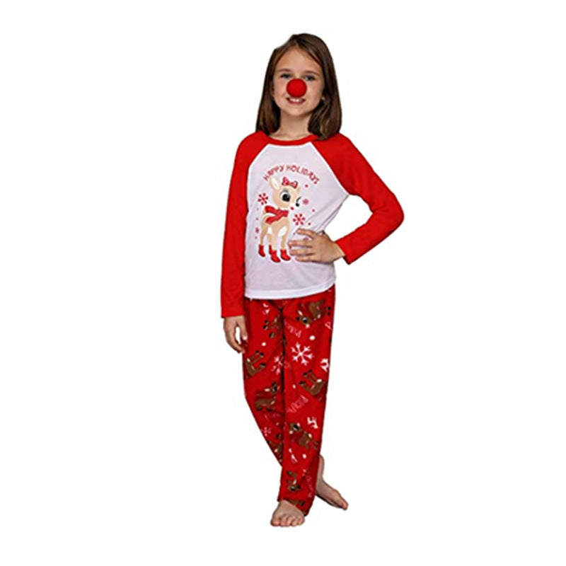 Family Christmas Parent-child Deer Print Pajamas