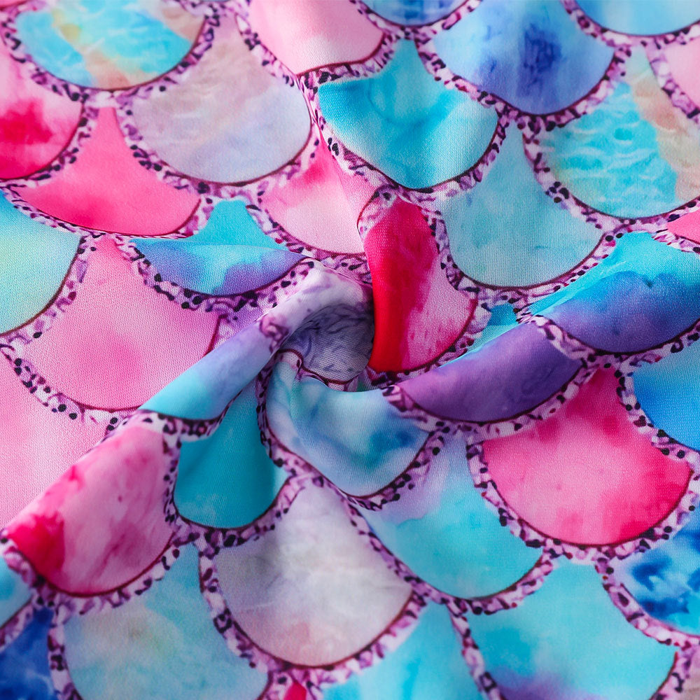 Kid Girls Separate Swimsuit Long-sleeved Bikini Mermaid Swimwear