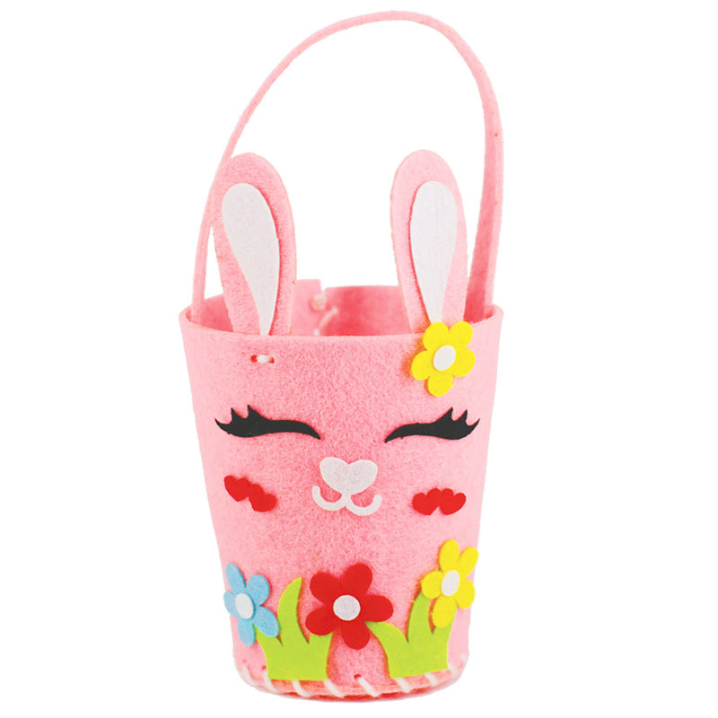 Easter Kids Handmade DIY Materials Bag Woven Tote Egg Bunny Bag
