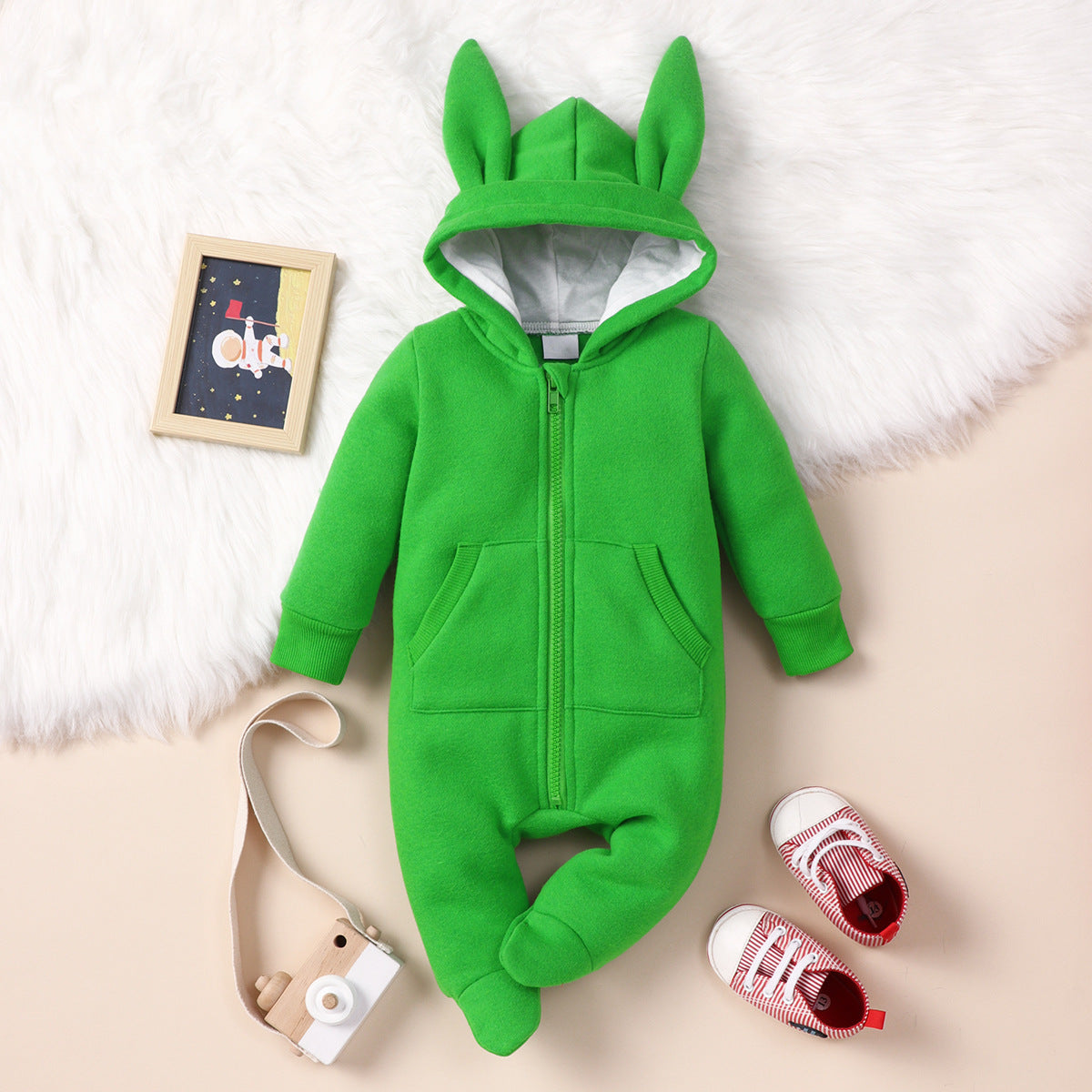 0-12M Baby Harried Long Sleeve Rabbit Bear Ears Rompers