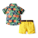 Kid Baby Boys Suit Beach Short Sleeve Pineapple Summer 2 Pcs Sets