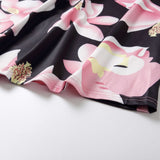 Family Matching Mother Daughter Splicing Printing Flowers Dress