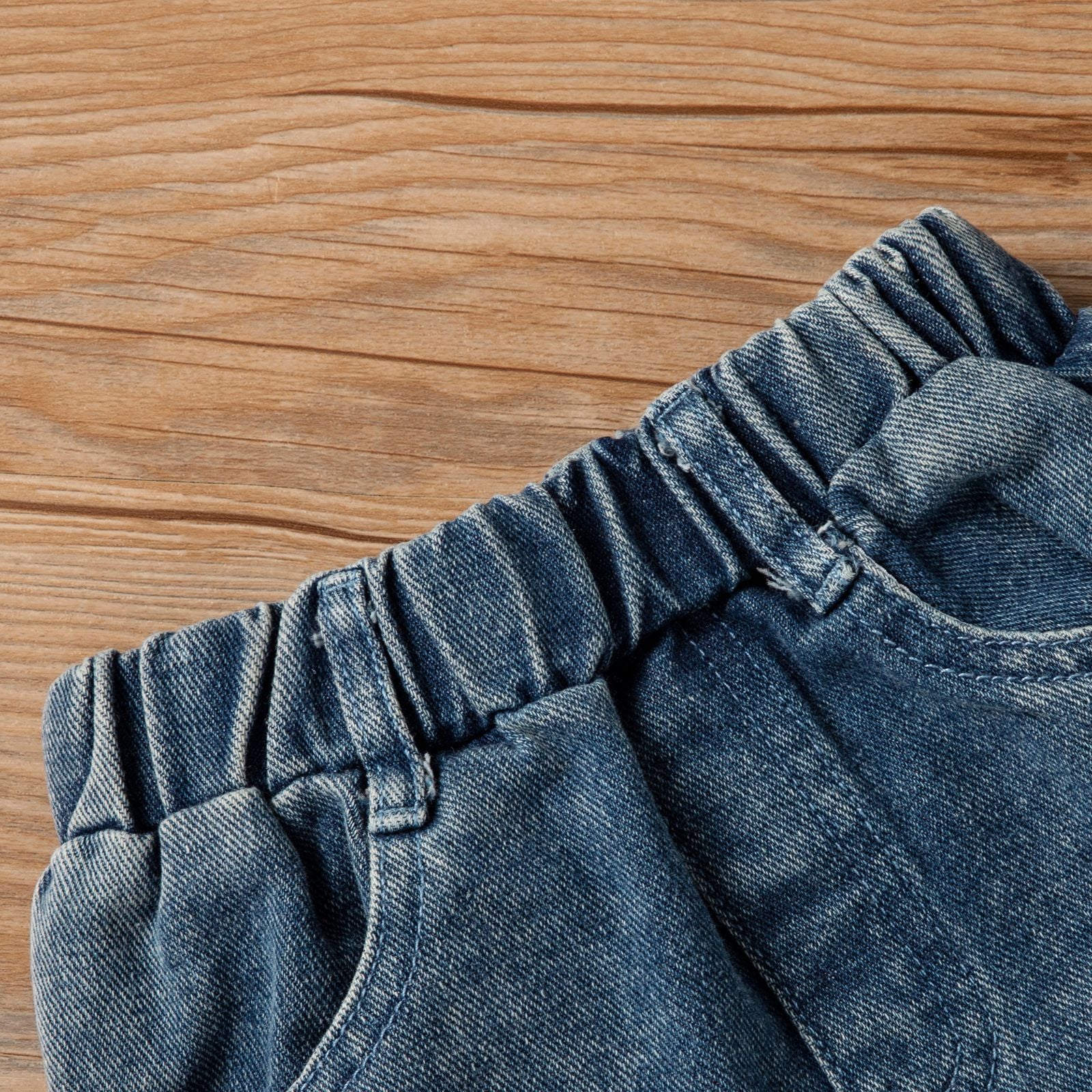 Kid Baby Girl Long Sleeve Jeans Hole Suit Spring Stripe 2 Pcs Sets