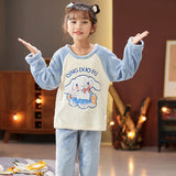 Kid Baby Girl Lovely Cartoon Long Sleeve Coral Velvet Autumn Pajamas
