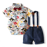 Kid Baby Boy Banquet Gentlemen Solid Handsome 2 Pcs Sets