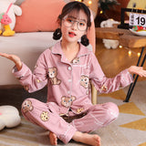 Kid Girl Spring Autumn Cute Cartoon Sweet Loose Thin Pajamas