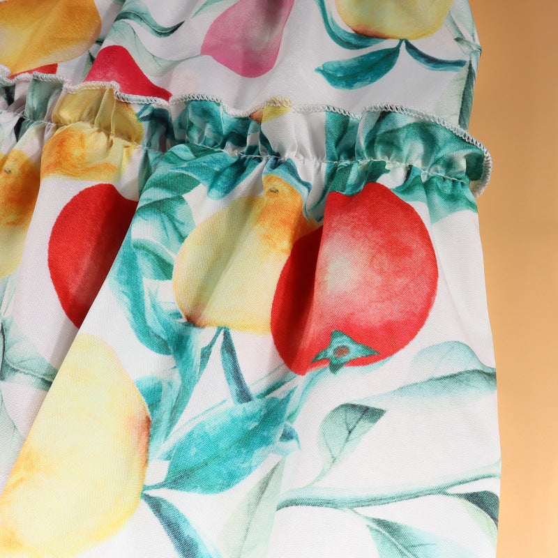 Family Matching Mother-daughter Lovely Print Summer Holiday Dresses