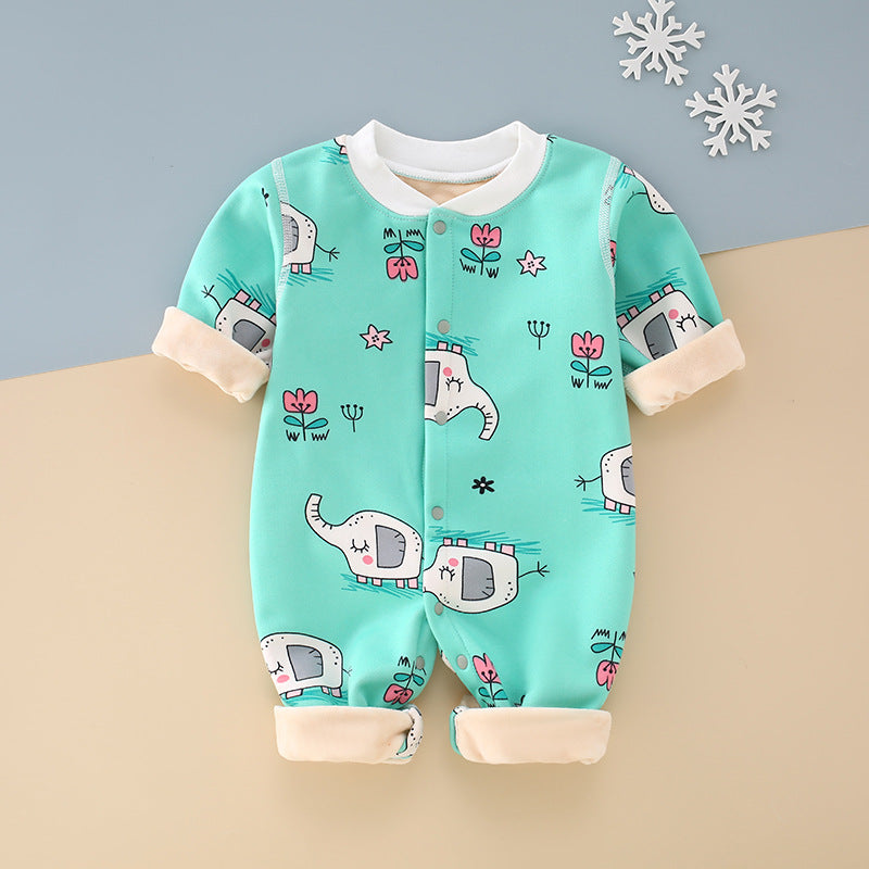 Baby Onesie Fleece Boneless Fall Winter Climbing Milk Silk Rompers