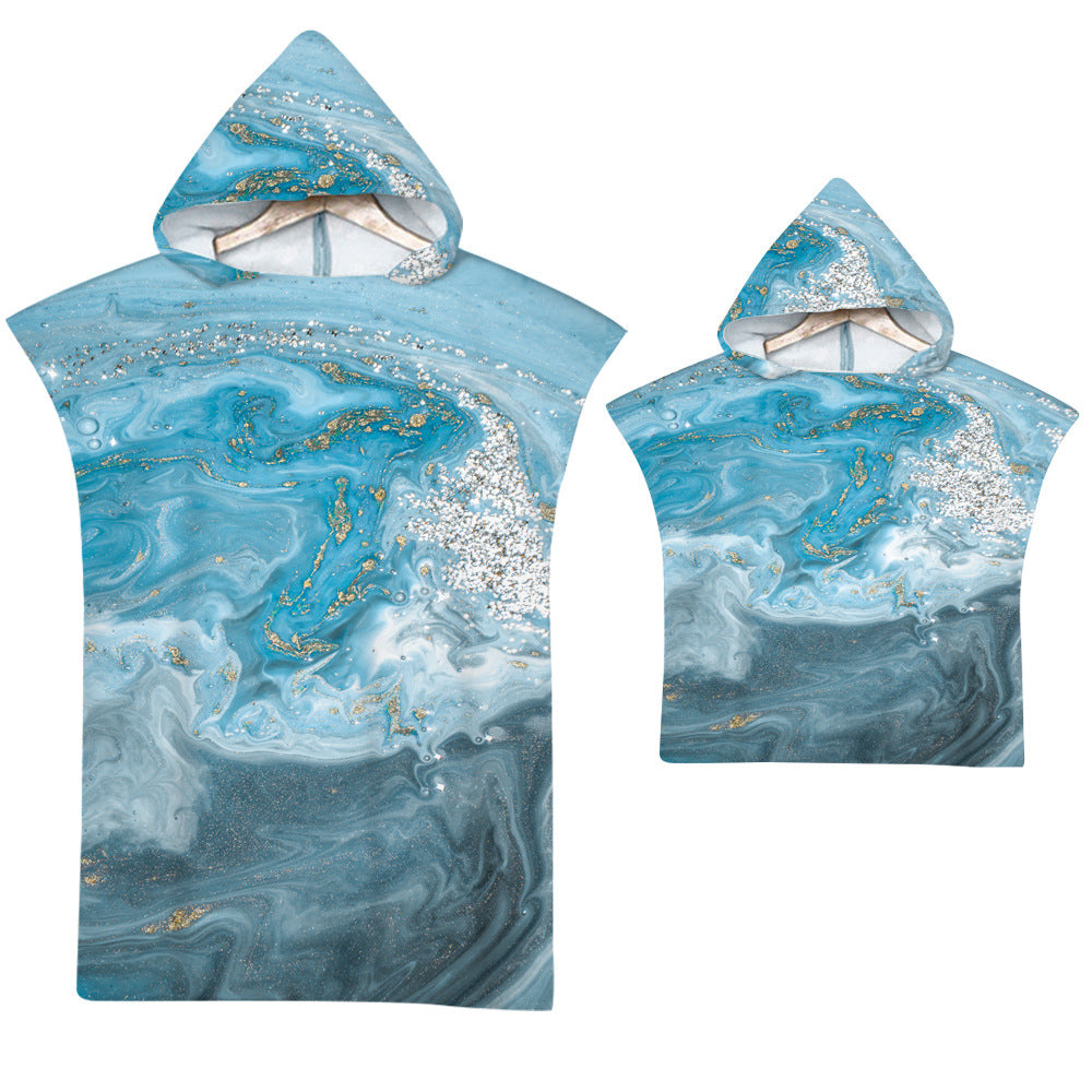 Adult Microfiber Fabric Marble Bath Towels  Bathrobe Cloaks Pajamas