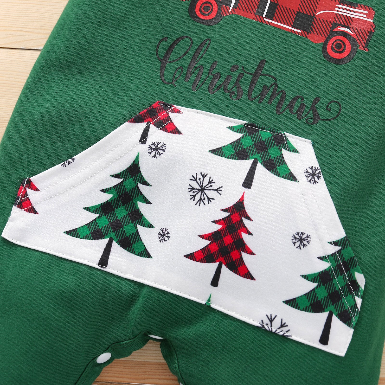 Baby Girl Christmas Hooded Long-sleeved Climbing Rompers
