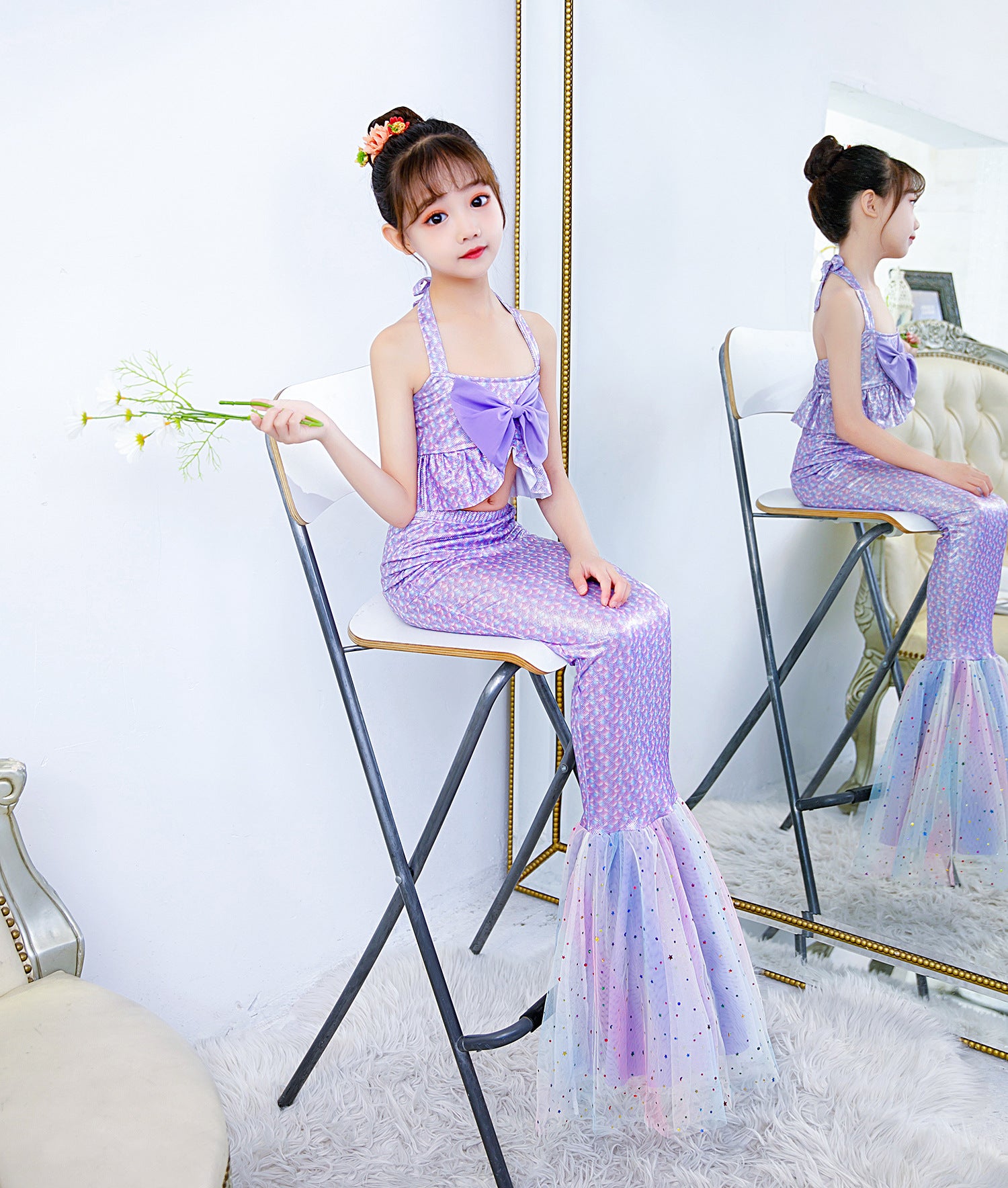 Kid Girl Mermaid Tail Beach Fishtail Ariel Swimsuits