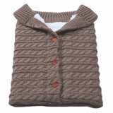 Baby Stroller Sleeping Outdoor Button Knitted Wool Fleece Thickened Pajamas