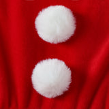 Kid Baby Girls Christmas Red Fox Velvet Hooded Dresses