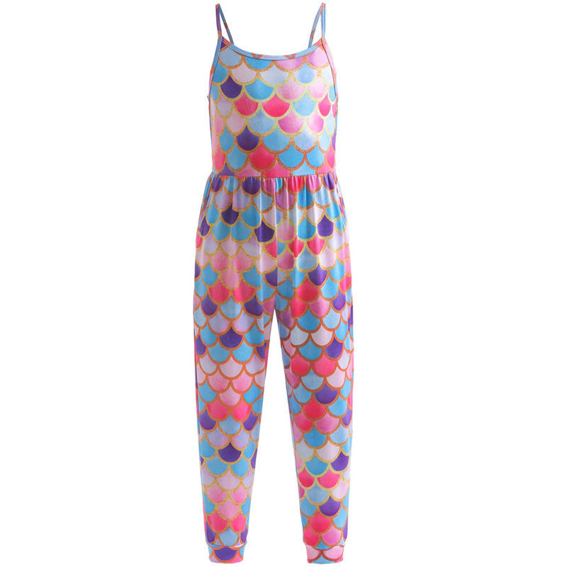 Kid Baby Girl Jumpsuit Long Suspenders Loose Pants