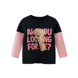 Toddler Girl Bear Print Long Sleeve T-shirt 2 Colors