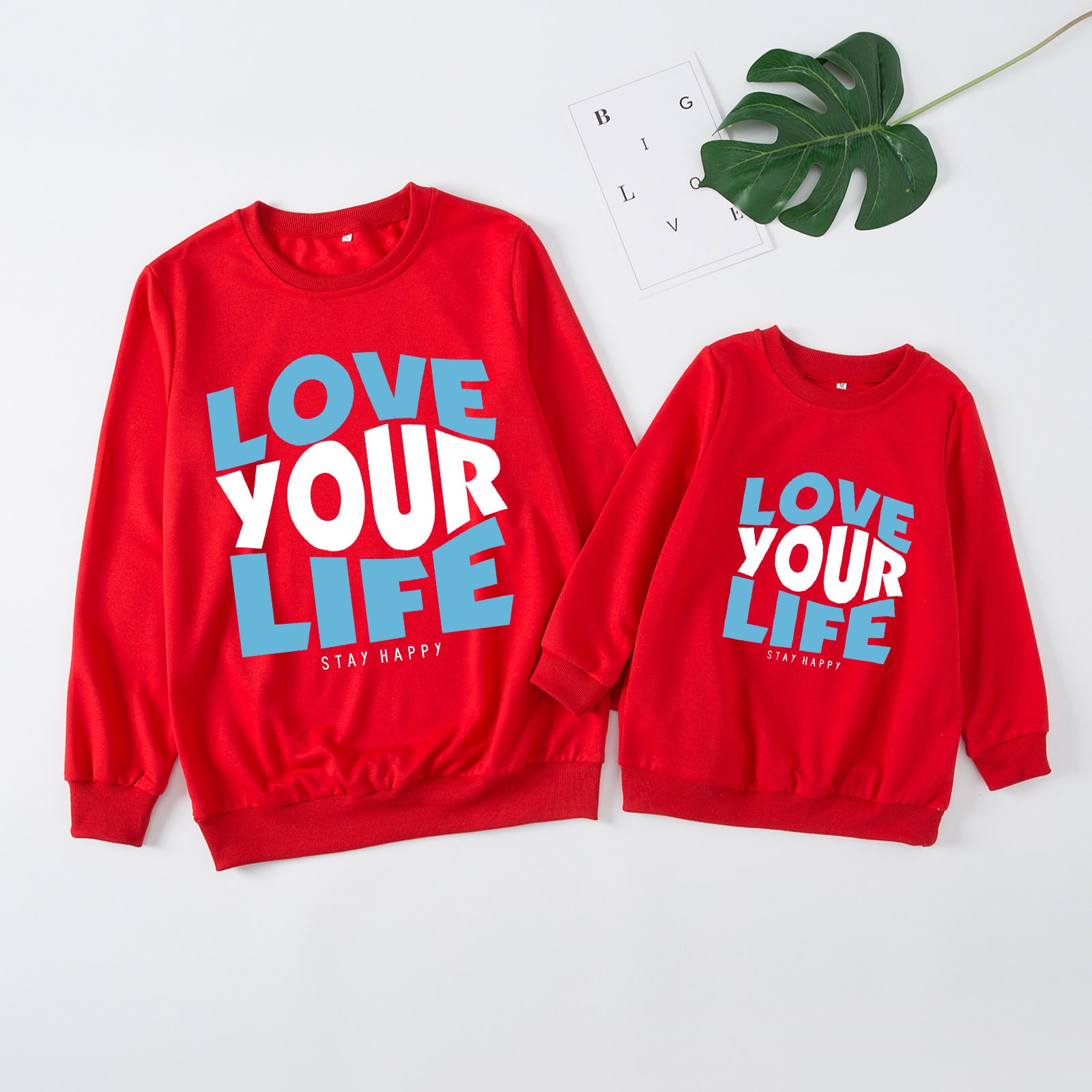Family Matching Parent-child Father-son Round Neck Long Sleeves Shirts