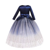 Kid Girl Long Sleeve Autumn Birthday Princess Piano Performance Dresses