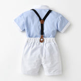 Kid Baby Boy Suit British Gentlemen Summer Cotton 4 Pcs Set