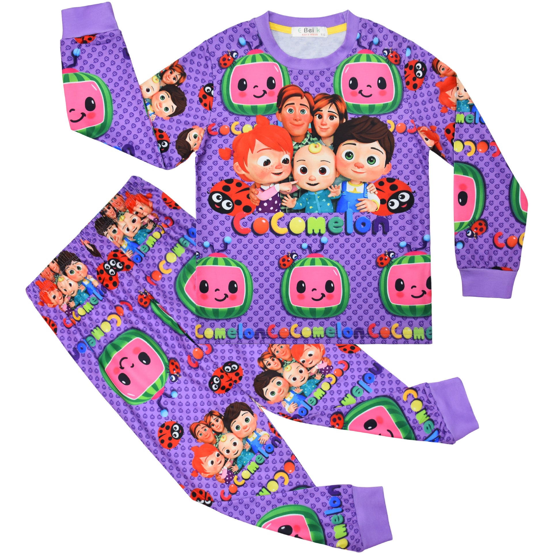 Kid Girl Home Wear Pajamas Long Sleeve Cartoon Pajamas