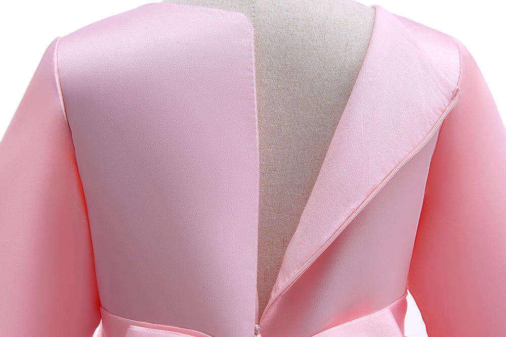 Kid Girls Awning Mesh Embroidery Princess Flower Dress