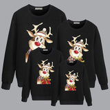 Family Matching Autumn Warm Cartoon Scarf Elk Cute Christmas Hoodie