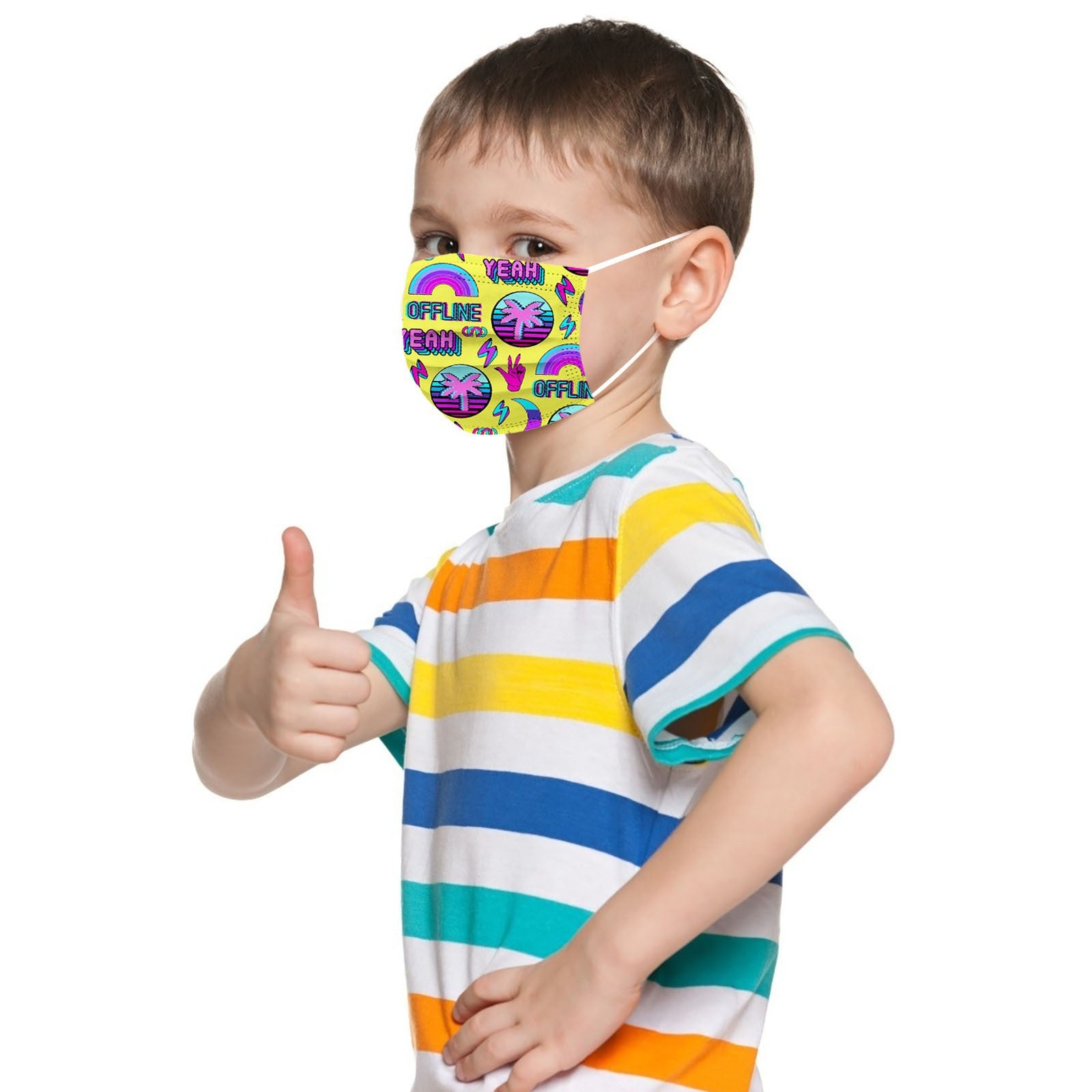 Kid Disposable Cartoon Series Spiny  Non-woven Fabric Three Layers Masks 10 Pcs