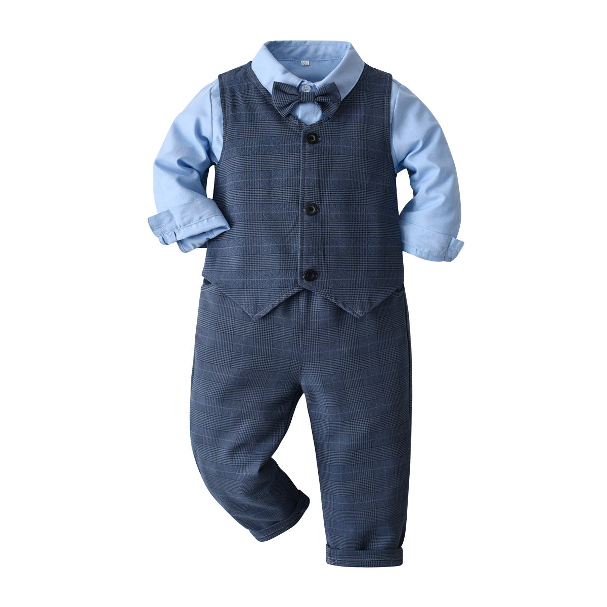 Kid Baby Boy Suit Long Sleeve Gentleman Birthday Party 4 Pcs Sets