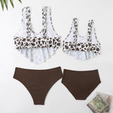 Family Matching Mother-daughter Split Bikini Leopard Print Sexy Swimsuit