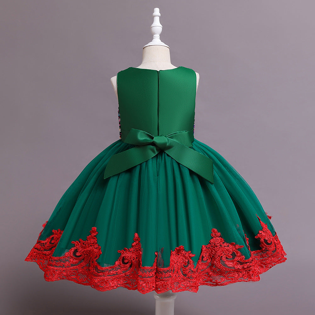 Kid Baby Girl Princess Sequins Sleeveless Flower Wedding Christmas Dresses